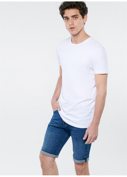 Blue White Stretch T-Shirt - 8