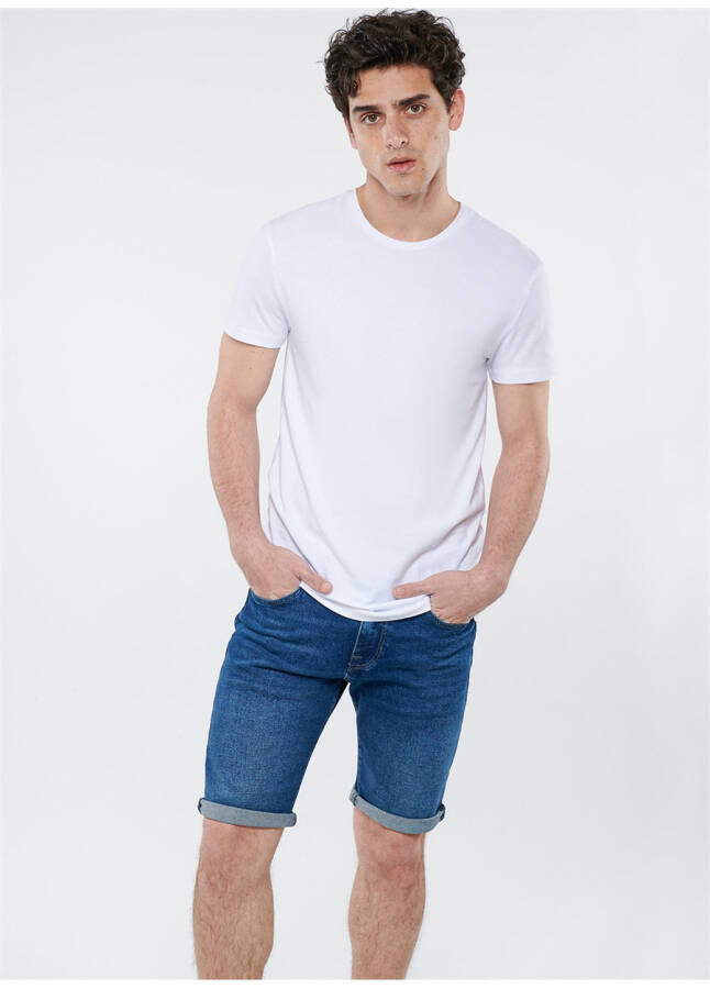 Blue White Stretch T-Shirt - 9