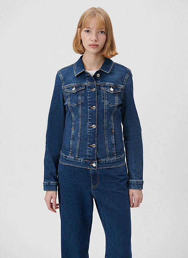 Blue Women's Denim Jacket 1113632061 - 3