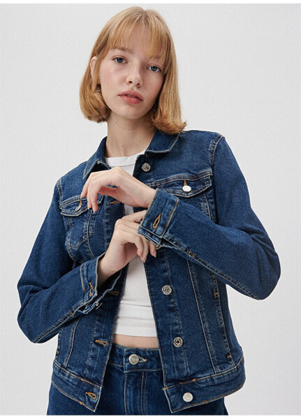 Blue Women's Denim Jacket 1113632061 - 7