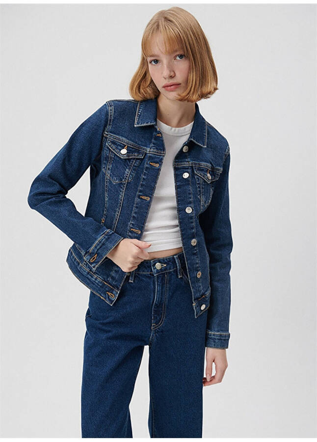 Blue Women's Denim Jacket 1113632061 - 8