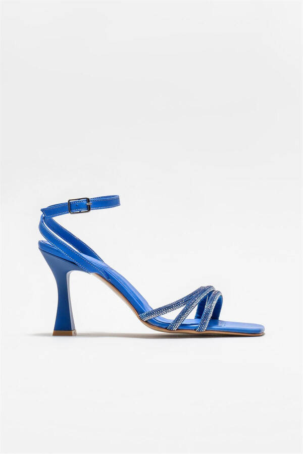 Blue Women's Heeled Sandals - 1