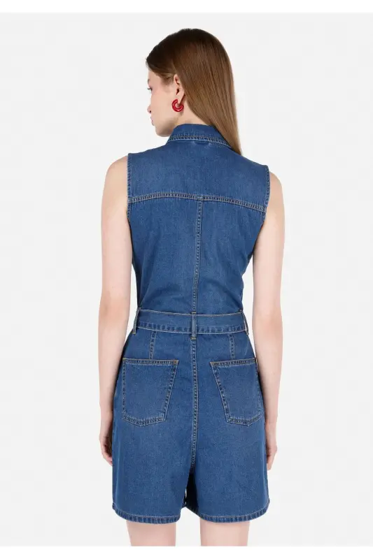 Blue women's shorts - 2