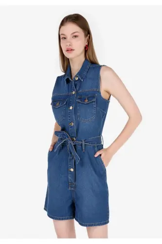 Blue women's shorts - 3