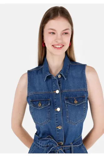 Blue women's shorts - 4