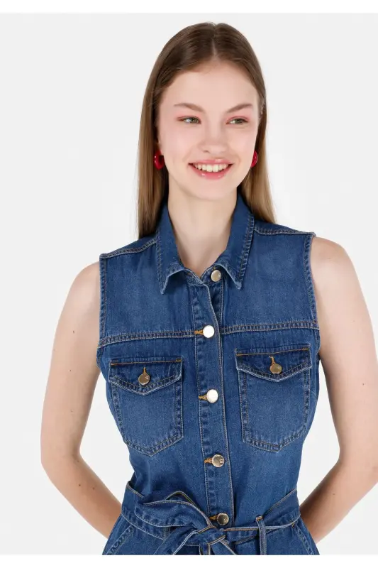 Blue women's shorts - 4