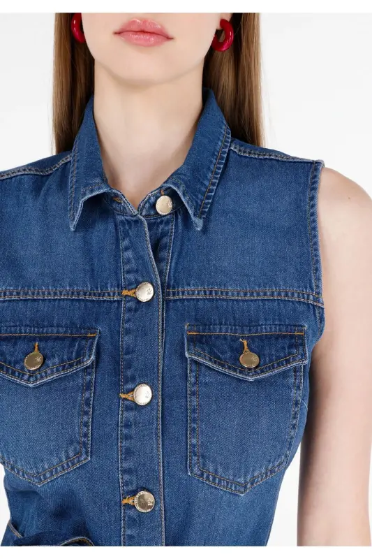 Blue women's shorts - 5