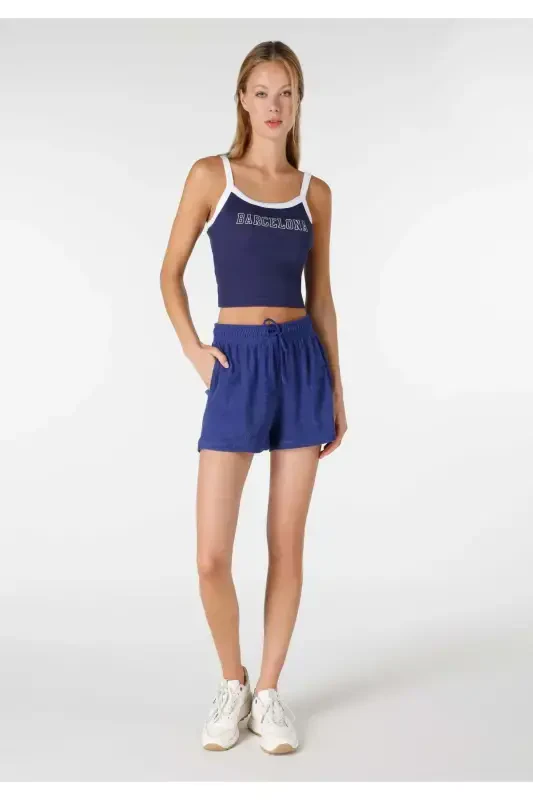 Blue women's shorts - COLIN’S