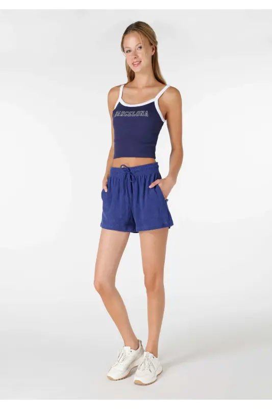 Blue women's shorts - 3