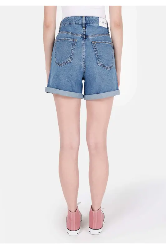 Blue women's shorts - 2