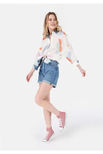 Blue women's shorts - 3