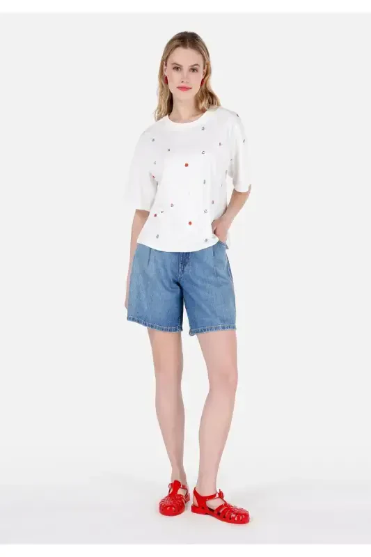 Blue women's shorts - COLIN’S