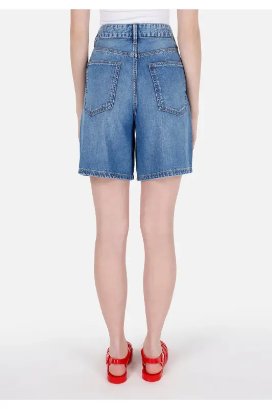Blue women's shorts - 2