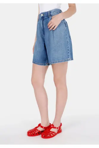 Blue women's shorts - 4