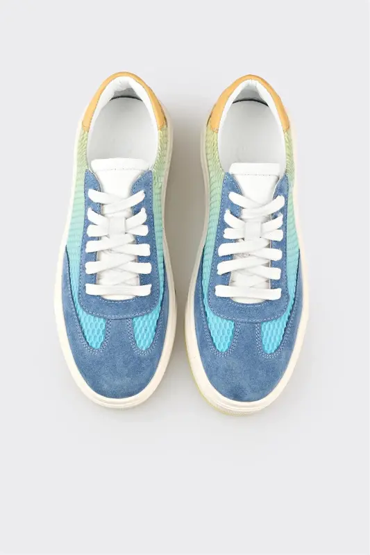 Blue Women's Sneaker-Blue - 4
