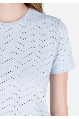 Blue women's T-shirt, short sleeve - 5