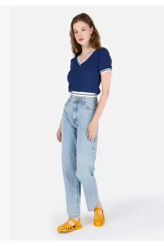 Blue women's trousers - 3