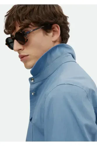 Blue Woven Jacket - 4