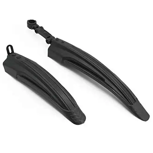 BlueSunshine Adjustable Road Mountain Bike Bicycle Cycling Tire Front/Rear Mud Guards Mudguard Fenders Set (All Black) - 2