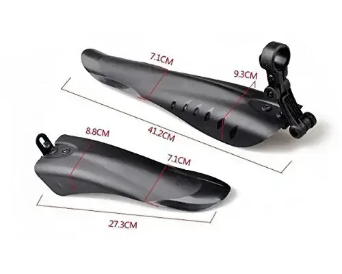 BlueSunshine Adjustable Road Mountain Bike Bicycle Cycling Tire Front/Rear Mud Guards Mudguard Fenders Set (Black) - 6