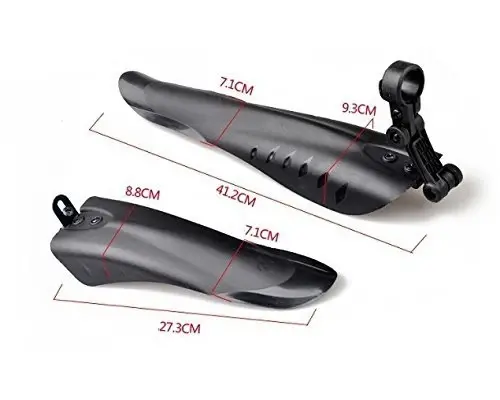 BlueSunshine Adjustable Road Mountain Bike Bicycle Cycling Tire Front/Rear Mud Guards Mudguard Fenders Set (Black) - 6