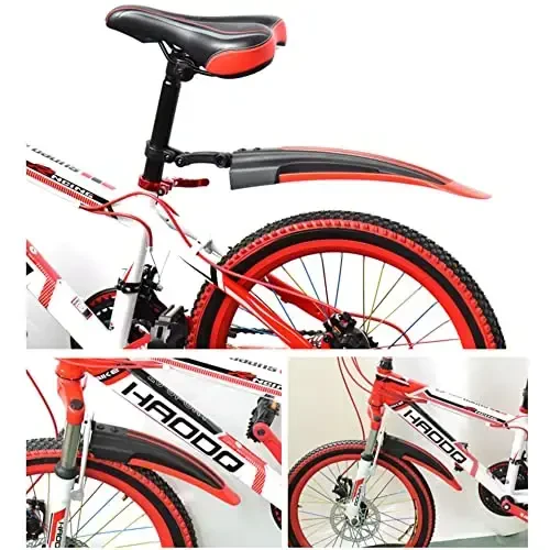 BlueSunshine Adjustable Road Mountain Bike Bicycle Cycling Tire Front/Rear Mud Guards Mudguard Fenders Set (Green + Black) - 4