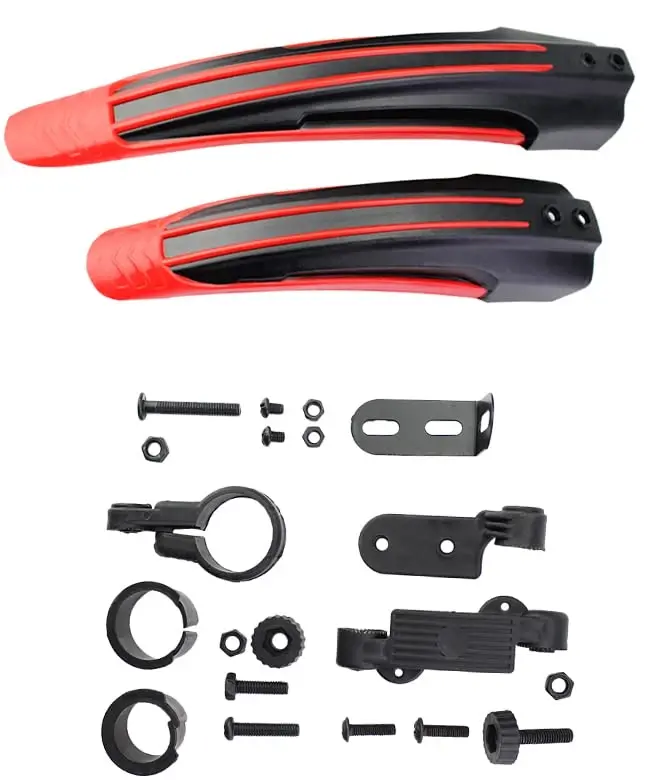 BlueSunshine Adjustable Road Mountain Bike Bicycle Cycling Tire Front/Rear Mud Guards Mudguard Fenders Set (Green + Black) - 5