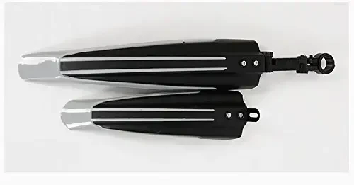 BlueSunshine Adjustable Road Mountain Bike Bicycle Cycling Tire Front/Rear Mud Guards Mudguard Fenders Set (Gray + Black) - 4