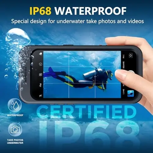 [Bluetooth Control] Underwater Camera Case for iPhone 16 Pro Max Case Waterproof,[ IP68 Underwater Physical Button Photography & Video Recording] Cover Bag Box for Snorkeling, Swimming & Surfing-6.9