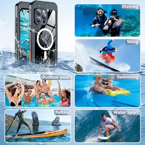 [Bluetooth Control] Underwater Camera Case for iPhone 16 Pro Max Case Waterproof,[ IP68 Underwater Physical Button Photography & Video Recording] Cover Bag Box for Snorkeling, Swimming & Surfing-6.9