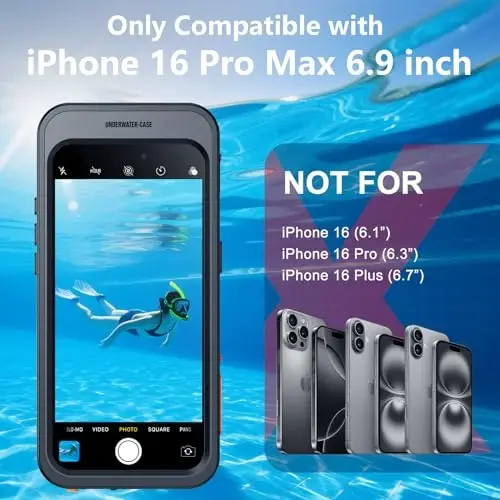[Bluetooth Control] Underwater Camera Case for iPhone 16 Pro Max Case Waterproof,[ IP68 Underwater Physical Button Photography & Video Recording] Cover Bag Box for Snorkeling, Swimming & Surfing-6.9