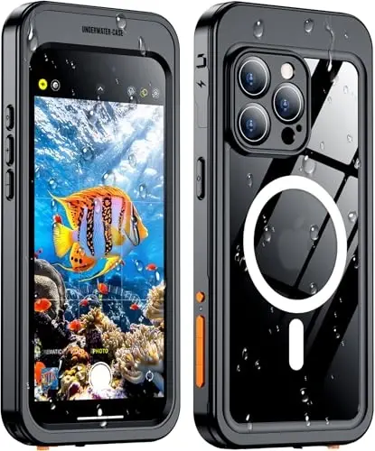 [Bluetooth Control] Underwater Camera Case for iPhone 16 Pro Max Case Waterproof,[ IP68 Underwater Physical Button Photography & Video Recording] Cover Bag Box for Snorkeling, Swimming & Surfing-6.9