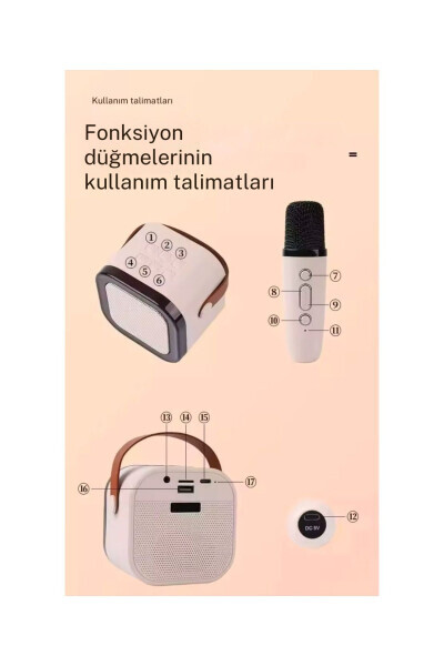 Bluetooth-динамик, динамик для вечеринок, караоке-микрофон - VOOKA (1)