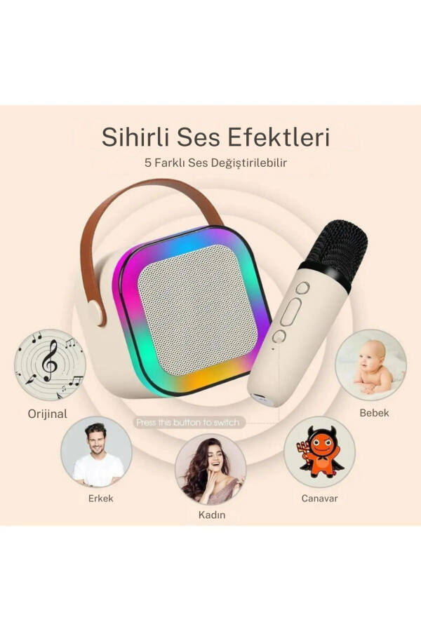 Bluetooth-динамик, динамик для вечеринок, караоке-микрофон - 8