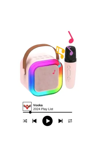 Bluetooth Hoparlör Parti Hoparlörü Karaoke Mikrofon Hediyeli Işıklı Ses Bombası Usb Sd Girişli-Pembe - 1