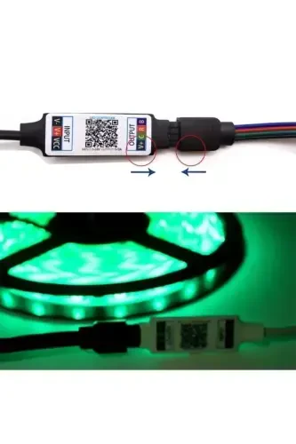Bluetooth Ile Telefondan Rgb Şerit Led Kontrol Modülü-RGB - 6