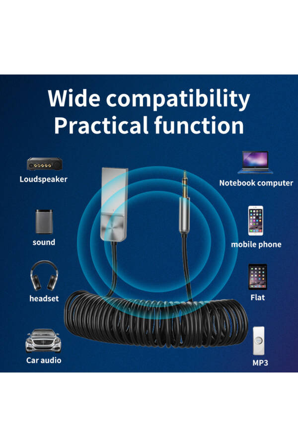Bluetooth Kablosuz Bt5.1 Usb To 3,5mm Araç Kiti Bluetooth Araç Içi Fm Transmitter Hifi Ses Destekli - 10