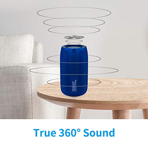 Bluetooth Karnay, MusiBaby Simsiz, Su o'tkazmaydigan, Tashqi, Ko'chma Karnay, Ikkita Juftlashtirish, Baland Stereo, Kuchli Bas, 1500 daqiqa O'ynash Vaqti Simsiz Karnay Uy, iPhone, Partiya, Sovg'alar uchun (Moviy) - MUSIBADY (1)