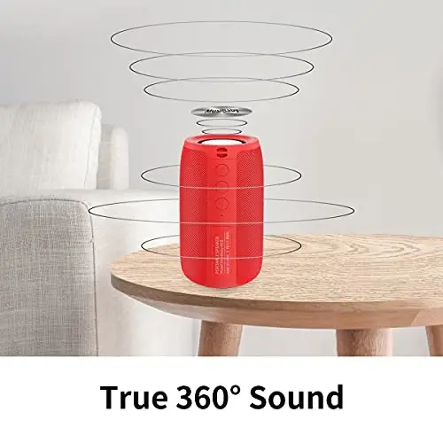 Bluetooth karnay, MusiBaby simsiz, tashqi, suv o'tkazmaydigan, ko'chma karnay, ikkilamchi ulanish, Bluetooth 5.0, baland stereo, karnayli bas, uy va ziyofat uchun 24 soatlik o'yin vaqti, sovg'alar (sof qizil) - 2