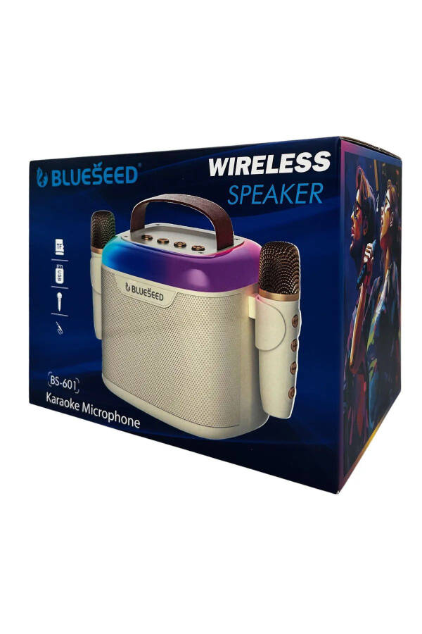 Bluetooth karnaylar, 2 ta mikrofonli, RGB yoritg'ichli, simsiz karaoke karnaylar, surround sistem. - 3