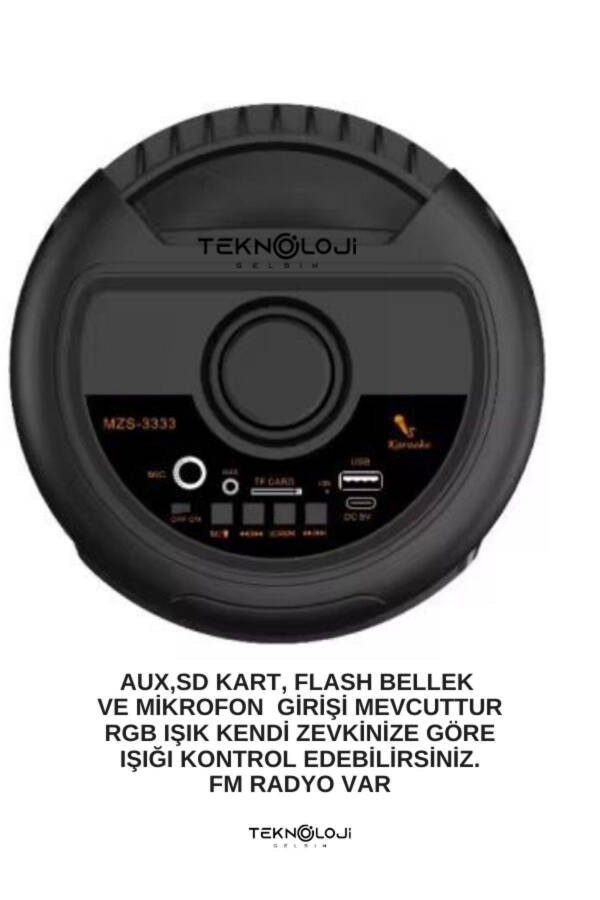 Bluetooth-колонка 3x3 дюйма 40см Стереоэффект RGB свет Вечеринка Колонка Караоке Микрофон Подарок - 13