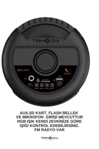 Bluetooth-колонка 3x3 дюйма 40см Стереоэффект RGB свет Вечеринка Колонка Караоке Микрофон Подарок - 7