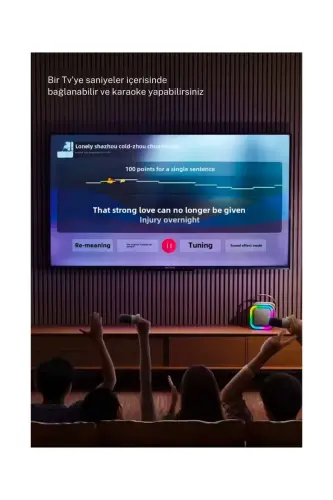 Bluetooth-колонка, Party Hoparlör, караоке-микрофон в подарок, светящаяся звуковая бомба, USB-SD вход - розовая - 3