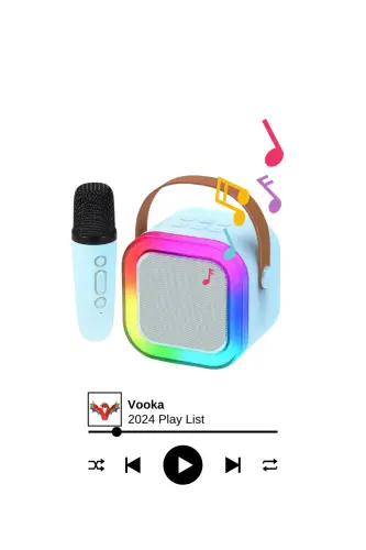 Bluetooth колонка, портативная колонка для вечеринок, караоке-микрофон в подарок, световая бомба, USB/SD вход - Синий 