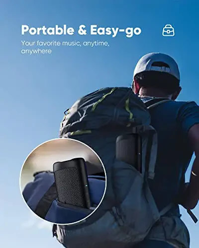 Bluetooth-колонка с HD-звуком, портативная беспроводная, водонепроницаемая IPX5, до 24 часов воспроизведения, TWS-сопряжение, BT5.3, для дома/вечеринки/на открытом воздухе/пляжа, электронные гаджеты, подарок на день рождения (черный) - 3