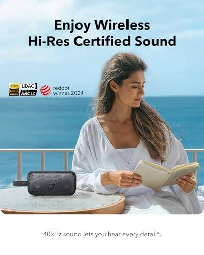 Bluetooth-колонка Soundcore Motion 300, Беспроводная портативная колонка Hi-Res с BassUp, Влагозащищенная колонка IPX7 для улицы, Bluetooth 5.3, 30 Вт стереозвук, 13 часов автономной работы для дома, душа и путешествий - 12