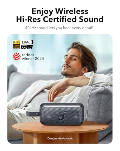 Bluetooth-колонка Soundcore Motion 300, Беспроводная портативная колонка Hi-Res с BassUp, Влагозащищенная колонка IPX7 для улицы, Bluetooth 5.3, 30 Вт стереозвук, 13 часов автономной работы для дома, душа и путешествий - 2