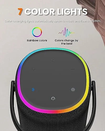 Bluetooth-колонки ZICOROOP, 50 Вт портативная Bluetooth-колонка с водонепроницаемостью IPX7, стереозвуком, долговечным аккумулятором, ручкой, кристально чистым звуком, богатыми басами, 8000 мАч - 5