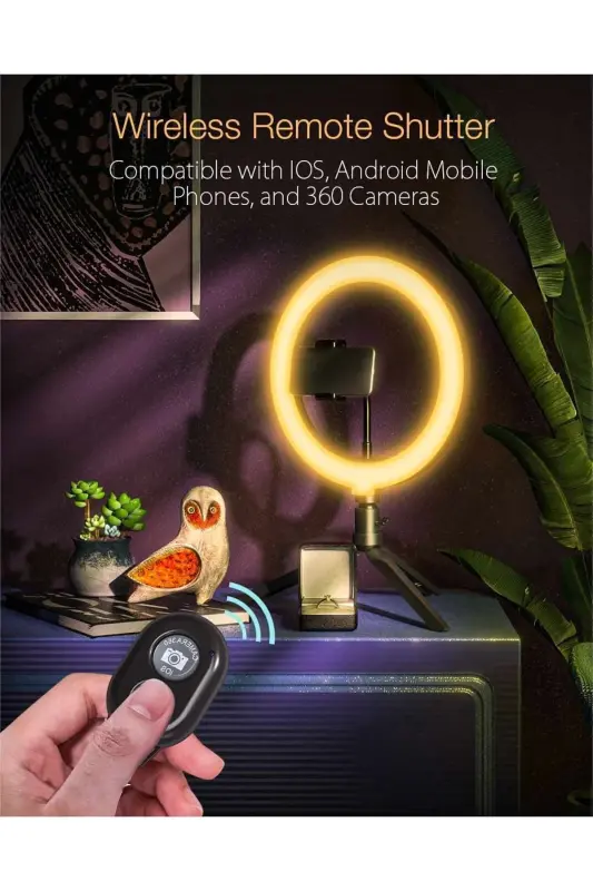 Bluetooth Kumandalı Masa Ayaklı 10 Inç Led Ring Lıght Influencer Youtuber Tiktok Makyaj Işığı-BT SİYAH - 3