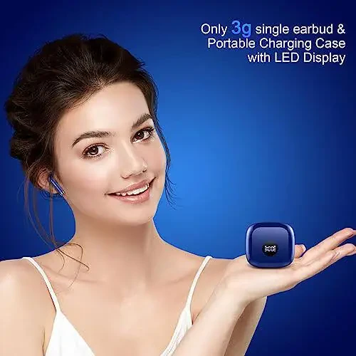 Bluetooth-наушники 5.3 с LED-дисплеем, басами стерео, шумоподавляющим микрофоном, 40 часами воспроизведения - водонепроницаемые спортивные наушники для Android/iOS - 9